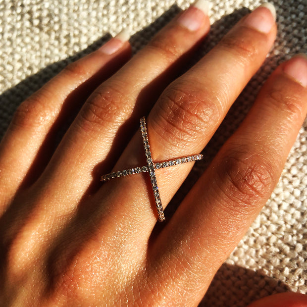 Venecia Diamond X Ring
