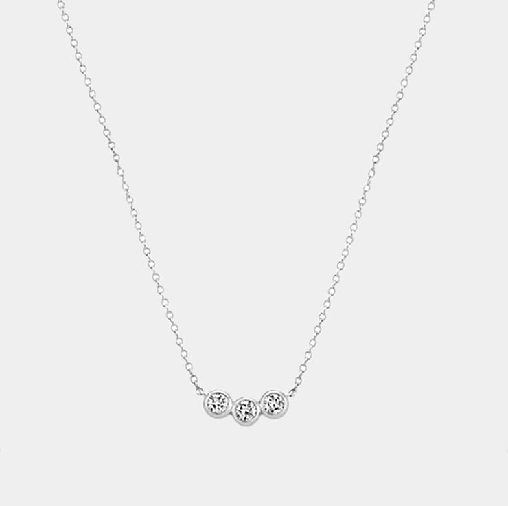 Three Stone Diamond Necklace